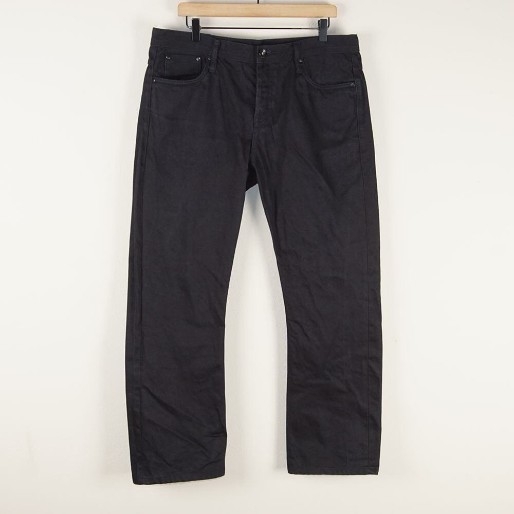 Unbranded UB355 Straight Fit 12.5oz Black Selvedge Button Fly Jeans Sz 36 x 30